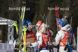 22.02.2020, Antholz, Italy (ITA): Franziska Preuss (GER), Denise Herrmann (GER), Vanessa Hinz (GER), Karolin Horchler (GER), (l-r) - IBU World Championships Biathlon, relay women, Antholz (ITA). www.nordicfocus.com. © Manzoni/NordicFocus. Every downloaded picture is fee-liable.