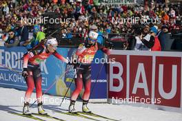 22.02.2020, Antholz, Italy (ITA): Ingrid Landmark Tandrevold (NOR), Tiril Eckhoff (NOR), (l-r) - IBU World Championships Biathlon, relay women, Antholz (ITA). www.nordicfocus.com. © Manzoni/NordicFocus. Every downloaded picture is fee-liable.