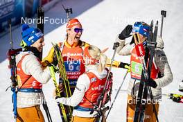 22.02.2020, Antholz, Italy (ITA): Karolin Horchler (GER), Vanessa Hinz (GER), Franziska Preuss (GER), Denise Herrmann (GER), (l-r) - IBU World Championships Biathlon, relay women, Antholz (ITA). www.nordicfocus.com. © Modica/NordicFocus. Every downloaded picture is fee-liable.