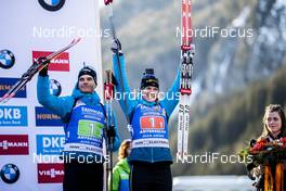 20.02.2020, Antholz, Italy (ITA): Anais Bescond (FRA), Emilien Jacquelin (FRA), (l-r) - IBU World Championships Biathlon, single mixed relay, Antholz (ITA). www.nordicfocus.com. © Modica/NordicFocus. Every downloaded picture is fee-liable.