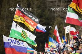 20.02.2020, Antholz, Italy (ITA): Event Feature: Fans with flags - IBU World Championships Biathlon, single mixed relay, Antholz (ITA). www.nordicfocus.com. © Manzoni/NordicFocus. Every downloaded picture is fee-liable.