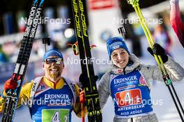 20.02.2020, Antholz, Italy (ITA): Franziska Preuss (GER), Erik Lesser (GER), (l-r) - IBU World Championships Biathlon, single mixed relay, Antholz (ITA). www.nordicfocus.com. © Modica/NordicFocus. Every downloaded picture is fee-liable.