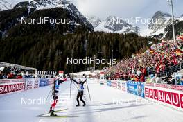 20.02.2020, Antholz, Italy (ITA): Marte Olsbu Roeiseland (NOR), Johannes Thingnes Boe (NOR), (l-r) - IBU World Championships Biathlon, single mixed relay, Antholz (ITA). www.nordicfocus.com. © Modica/NordicFocus. Every downloaded picture is fee-liable.