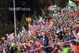 20.02.2020, Antholz, Italy (ITA): Event Feature: Norwegian fans celebrate - IBU World Championships Biathlon, single mixed relay, Antholz (ITA). www.nordicfocus.com. © Manzoni/NordicFocus. Every downloaded picture is fee-liable.