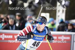 15.02.2020, Antholz, Italy (ITA): Sean Doherty (USA) - IBU World Championships Biathlon, sprint men, Antholz (ITA). www.nordicfocus.com. © Manzoni/NordicFocus. Every downloaded picture is fee-liable.