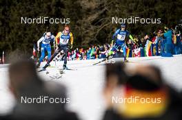 15.02.2020, Antholz, Italy (ITA): Arnd Peiffer (GER), Mikita Labastau (BLR), (l-r) - IBU World Championships Biathlon, sprint men, Antholz (ITA). www.nordicfocus.com. © Modica/NordicFocus. Every downloaded picture is fee-liable.