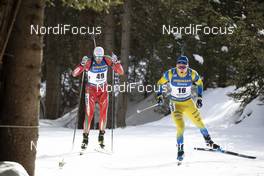 15.02.2020, Antholz, Italy (ITA): Vladimir Iliev (BUL), Sebastian Samuelsson (SWE), (l-r) - IBU World Championships Biathlon, sprint men, Antholz (ITA). www.nordicfocus.com. © Manzoni/NordicFocus. Every downloaded picture is fee-liable.