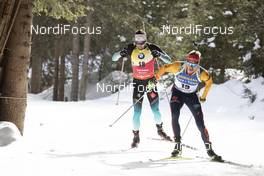 15.02.2020, Antholz, Italy (ITA): Martin Fourcade (FRA), Johannes Kuehn (GER), (l-r) - IBU World Championships Biathlon, sprint men, Antholz (ITA). www.nordicfocus.com. © Manzoni/NordicFocus. Every downloaded picture is fee-liable.