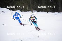 15.02.2020, Antholz, Italy (ITA): Lukas Hofer (ITA), Martin Fourcade (FRA), (l-r) - IBU World Championships Biathlon, sprint men, Antholz (ITA). www.nordicfocus.com. © Manzoni/NordicFocus. Every downloaded picture is fee-liable.