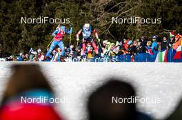 14.02.2020, Antholz, Italy (ITA): Dorothea Wierer (ITA), Marte Olsbu Roeiseland (NOR), (l-r) - IBU World Championships Biathlon, sprint women, Antholz (ITA). www.nordicfocus.com. © Modica/NordicFocus. Every downloaded picture is fee-liable.