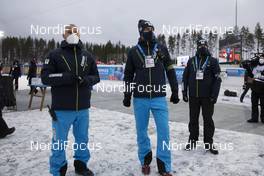 28.11.2020, Kontiolahti, Finland (FIN): Borut Nunar (SLO) IBU Race Director World Cup, Janis Berzins  (LAT), (l-r) -  IBU world cup biathlon, individual men, Kontiolahti (FIN). www.nordicfocus.com. © Manzoni/NordicFocus. Every downloaded picture is fee-liable.