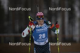 29.11.2020, Kontiolahti, Finland (FIN): Leif Nordgren (USA) -  IBU world cup biathlon, sprint men, Kontiolahti (FIN). www.nordicfocus.com. © Manzoni/NordicFocus. Every downloaded picture is fee-liable.