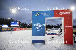 27.11.2020, Kontiolahti, Finland (FIN): Event Feature: The new starthouse with the branding of BMW and Viessmann -  IBU world cup biathlon, training, Kontiolahti (FIN). www.nordicfocus.com. © Manzoni/NordicFocus. Every downloaded picture is fee-liable.