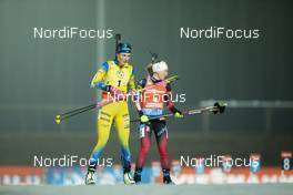 06.12.2020, Kontiolahti, Finland (FIN): Hanna Oeberg (SWE), Marte Olsbu Roeiseland (NOR), (l-r) -  IBU World Cup Biathlon, pursuit women, Kontiolahti (FIN). www.nordicfocus.com. © Manzoni/NordicFocus. Every downloaded picture is fee-liable.