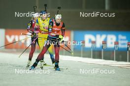 06.12.2020, Kontiolahti, Finland (FIN): Tiril Eckhoff (NOR), Hanna Oeberg (SWE), Marte Olsbu Roeiseland (NOR), (l-r) -  IBU World Cup Biathlon, pursuit women, Kontiolahti (FIN). www.nordicfocus.com. © Manzoni/NordicFocus. Every downloaded picture is fee-liable.