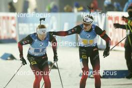 06.12.2020, Kontiolahti, Finland (FIN): Johannes Thingnes Boe (NOR), Tarjei Boe (NOR), (l-r) -  IBU World Cup Biathlon, relay men, Kontiolahti (FIN). www.nordicfocus.com. © Manzoni/NordicFocus. Every downloaded picture is fee-liable.