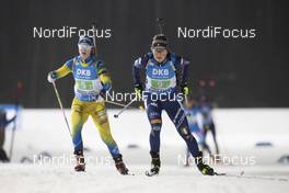 05.12.2020, Kontiolahti, Finland (FIN): Mona Brorsson (SWE), Irene Lardschneider (ITA), (l-r) -  IBU World Cup Biathlon, relay women, Kontiolahti (FIN). www.nordicfocus.com. © Manzoni/NordicFocus. Every downloaded picture is fee-liable.