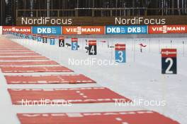 03.12.2020, Kontiolahti, Finland (FIN): Event Feature: Viessmann and DKB banners at the shooting range -  IBU World Cup Biathlon, sprint men, Kontiolahti (FIN). www.nordicfocus.com. © Manzoni/NordicFocus. Every downloaded picture is fee-liable.