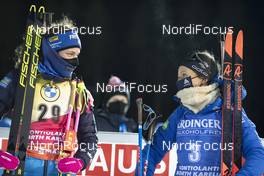 03.12.2020, Kontiolahti, Finland (FIN): Hanna Oeberg (SWE), Anais Chevalier-Bouchet (FRA), (l-r) -  IBU World Cup Biathlon, sprint women, Kontiolahti (FIN). www.nordicfocus.com. © Manzoni/NordicFocus. Every downloaded picture is fee-liable.