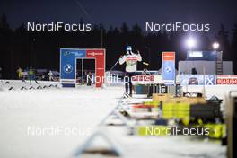 02.12.2020, Kontiolahti, Finland (FIN): Event Feature: undefined technician competes in the venue of Kontiolahti in front of the BMW and Viessmann start gate -  IBU World Cup Biathlon, training, Kontiolahti (FIN). www.nordicfocus.com. © Manzoni/NordicFocus. Every downloaded picture is fee-liable.