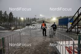 02.12.2020, Kontiolahti, Finland (FIN): Event Feature: COVID-19 activities with fences and distance - IBU World Cup Biathlon, training, Kontiolahti (FIN). www.nordicfocus.com. © Manzoni/NordicFocus. Every downloaded picture is fee-liable.