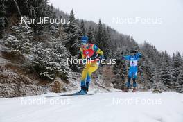 12.12.2020, Hochfilzen, Austria (AUT): Sebastian Samuelsson (SWE), Emilien Jacquelin (FRA), (l-r) -  IBU World Cup Biathlon, pursuit men, Hochfilzen (AUT). www.nordicfocus.com. © Manzoni/NordicFocus. Every downloaded picture is fee-liable.
