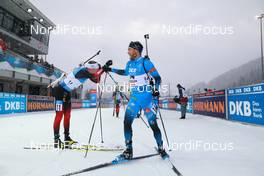 12.12.2020, Hochfilzen, Austria (AUT): Tarjei Boe (NOR), Antonin Guigonnat (FRA), (l-r) -  IBU World Cup Biathlon, pursuit men, Hochfilzen (AUT). www.nordicfocus.com. © Manzoni/NordicFocus. Every downloaded picture is fee-liable.