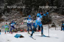 12.12.2020, Hochfilzen, Austria (AUT): Simon Desthieux (FRA), Lukas Hofer (ITA), (l-r) -  IBU World Cup Biathlon, pursuit men, Hochfilzen (AUT). www.nordicfocus.com. © Manzoni/NordicFocus. Every downloaded picture is fee-liable.