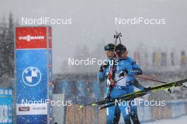 12.12.2020, Hochfilzen, Austria (AUT): Emilien Jacquelin (FRA), Quentin Fillon Maillet (FRA), (l-r) -  IBU World Cup Biathlon, pursuit men, Hochfilzen (AUT). www.nordicfocus.com. © Manzoni/NordicFocus. Every downloaded picture is fee-liable.