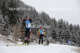 12.12.2020, Hochfilzen, Austria (AUT): David Komatz (AUT), Philipp Horn (GER), (l-r) -  IBU World Cup Biathlon, pursuit men, Hochfilzen (AUT). www.nordicfocus.com. © Manzoni/NordicFocus. Every downloaded picture is fee-liable.