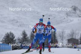 12.12.2020, Hochfilzen, Austria (AUT): Eduard Latypov (RUS), Sturla Laegreid (Holm), (l-r) -  IBU World Cup Biathlon, pursuit men, Hochfilzen (AUT). www.nordicfocus.com. © Manzoni/NordicFocus. Every downloaded picture is fee-liable.