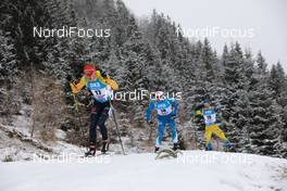 12.12.2020, Hochfilzen, Austria (AUT): Roman Rees (GER), Olli Hiidensalo (FIN), Peppe Femling (SWE), (l-r) -  IBU World Cup Biathlon, pursuit men, Hochfilzen (AUT). www.nordicfocus.com. © Manzoni/NordicFocus. Every downloaded picture is fee-liable.