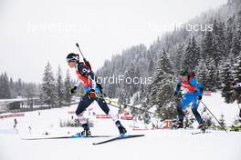 13.12.2020, Hochfilzen, Austria (AUT): Clare Egan (USA), Anais Bescond (FRA) -  IBU World Cup Biathlon, pursuit women, Hochfilzen (AUT). www.nordicfocus.com. © Manzoni/NordicFocus. Every downloaded picture is fee-liable.