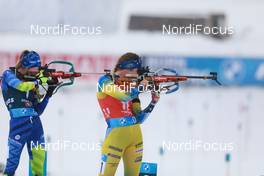 13.12.2020, Hochfilzen, Austria (AUT): Dzinara Alimbekava (BLR), Elvira Oeberg (SWE), (l-r) -  IBU World Cup Biathlon, pursuit women, Hochfilzen (AUT). www.nordicfocus.com. © Manzoni/NordicFocus. Every downloaded picture is fee-liable.