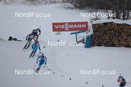 13.12.2020, Hochfilzen, Austria (AUT): Sturla Holm Laegreid (NOR), Peppe Femling (SWE), Antonin Guigonnat (FRA), Tuomas Harjula (FIN), (l-r) -  IBU World Cup Biathlon, relay men, Hochfilzen (AUT). www.nordicfocus.com. © Manzoni/NordicFocus. Every downloaded picture is fee-liable.
