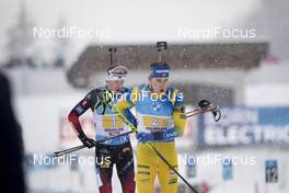 13.12.2020, Hochfilzen, Austria (AUT): Tarjei Boe (NOR), Martin Ponsiluoma (SWE), (l-r) -  IBU World Cup Biathlon, relay men, Hochfilzen (AUT). www.nordicfocus.com. © Manzoni/NordicFocus. Every downloaded picture is fee-liable.