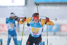 13.12.2020, Hochfilzen, Austria (AUT): Benedikt Doll (GER) -  IBU World Cup Biathlon, relay men, Hochfilzen (AUT). www.nordicfocus.com. © Manzoni/NordicFocus. Every downloaded picture is fee-liable.
