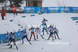 13.12.2020, Hochfilzen, Austria (AUT): Sean Doherty (USA), Rene Zahkna (EST), Florent Claude (BEL), Andrzej Nedza-Kubiniec (POL), (l-r) -  IBU World Cup Biathlon, relay men, Hochfilzen (AUT). www.nordicfocus.com. © Manzoni/NordicFocus. Every downloaded picture is fee-liable.