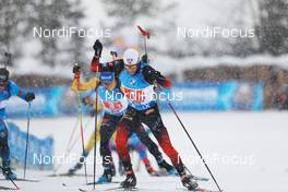 13.12.2020, Hochfilzen, Austria (AUT): Sturla Holm Laegreid (NOR), Erik Lesser (GER), (l-r) -  IBU World Cup Biathlon, relay men, Hochfilzen (AUT). www.nordicfocus.com. © Manzoni/NordicFocus. Every downloaded picture is fee-liable.