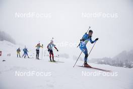 13.12.2020, Hochfilzen, Austria (AUT): Roman Rees (GER), Johannes Dale (NOR), Emilien Jacquelin (FRA), (l-r) -  IBU World Cup Biathlon, relay men, Hochfilzen (AUT). www.nordicfocus.com. © Manzoni/NordicFocus. Every downloaded picture is fee-liable.