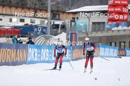 12.12.2020, Hochfilzen, Austria (AUT): Marte Olsbu Roeiseland (NOR), Tiril Eckhoff (NOR), (l-r) -  IBU World Cup Biathlon, relay women, Hochfilzen (AUT). www.nordicfocus.com. © Manzoni/NordicFocus. Every downloaded picture is fee-liable.