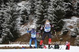 12.12.2020, Hochfilzen, Austria (AUT): Sarah Beaudry (CAN), Selina Gasparin (SUI), (l-r) -  IBU World Cup Biathlon, relay women, Hochfilzen (AUT). www.nordicfocus.com. © Manzoni/NordicFocus. Every downloaded picture is fee-liable.