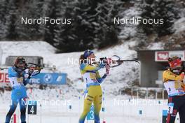 12.12.2020, Hochfilzen, Austria (AUT): Justine Braisaz-Bouchet (FRA), Hanna Oeberg (SWE), Janina Hettich (GER), (l-r) -  IBU World Cup Biathlon, relay women, Hochfilzen (AUT). www.nordicfocus.com. © Manzoni/NordicFocus. Every downloaded picture is fee-liable.