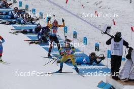 12.12.2020, Hochfilzen, Austria (AUT): Johanna Skottheim (SWE), Maren Hammerschmidt (GER), (l-r) -  IBU World Cup Biathlon, relay women, Hochfilzen (AUT). www.nordicfocus.com. © Manzoni/NordicFocus. Every downloaded picture is fee-liable.