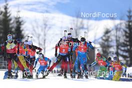 20.12.2020, Hochfilzen, Austria (AUT): Johannes Thingnes Boe (NOR), Johannes Dale (NOR), Emilien Jacquelin (FRA), (l-r) -  IBU World Cup Biathlon, mass men, Hochfilzen (AUT). www.nordicfocus.com. © Manzoni/NordicFocus. Every downloaded picture is fee-liable.