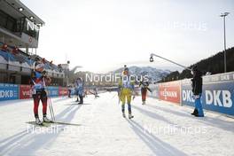 20.12.2020, Hochfilzen, Austria (AUT): Ingrid Landmark Tandrevold (NOR), Hanna Oeberg (SWE), Anais Bescond (FRA), (l-r) -  IBU World Cup Biathlon, mass women, Hochfilzen (AUT). www.nordicfocus.com. © Manzoni/NordicFocus. Every downloaded picture is fee-liable.