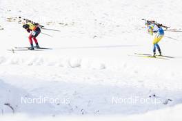 20.12.2020, Hochfilzen, Austria (AUT): Marte Olsbu Roeiseland (NOR), Hanna Oeberg (SWE), (l-r) -  IBU World Cup Biathlon, mass women, Hochfilzen (AUT). www.nordicfocus.com. © Manzoni/NordicFocus. Every downloaded picture is fee-liable.