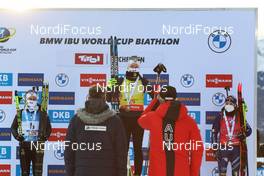 20.12.2020, Hochfilzen, Austria (AUT): Tiril Eckhoff (NOR), Marte Olsbu Roeiseland (NOR), Dorothea Wierer (ITA), (l-r) -  IBU World Cup Biathlon, mass women, Hochfilzen (AUT). www.nordicfocus.com. © Manzoni/NordicFocus. Every downloaded picture is fee-liable.