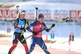 20.12.2020, Hochfilzen, Austria (AUT): Tiril Eckhoff (NOR), Dorothea Wierer (ITA), (l-r) -  IBU World Cup Biathlon, mass women, Hochfilzen (AUT). www.nordicfocus.com. © Manzoni/NordicFocus. Every downloaded picture is fee-liable.