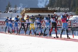 19.12.2020, Hochfilzen, Austria (AUT): Antonin Guigonnat (FRA), Evgeniy Garanichev (RUS), Matvey Eliseev (RUS), Arnd Peiffer (GER), Benedikt Doll (GER), Jesper Nelin (SWE), Benjamin Weger (SUI), Simon Desthieux (FRA), Aleksander Fjeld Andersen (NOR), Fabien Claude (FRA), (l-r) -  IBU World Cup Biathlon, pursuit men, Hochfilzen (AUT). www.nordicfocus.com. © Manzoni/NordicFocus. Every downloaded picture is fee-liable.